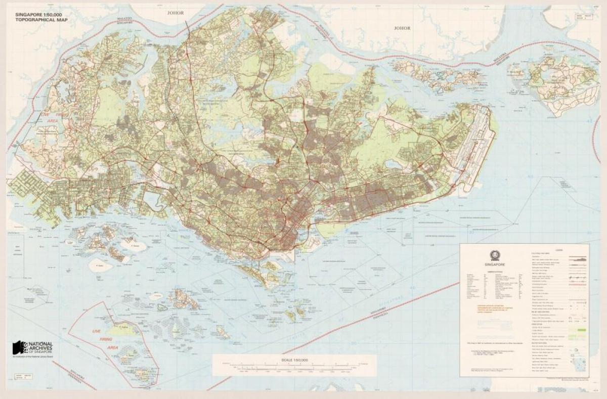 지도 싱가포르의 지형