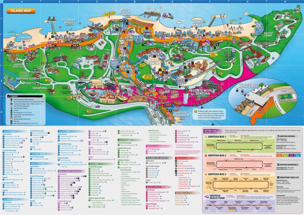 sentosa 지도 관광 명소
