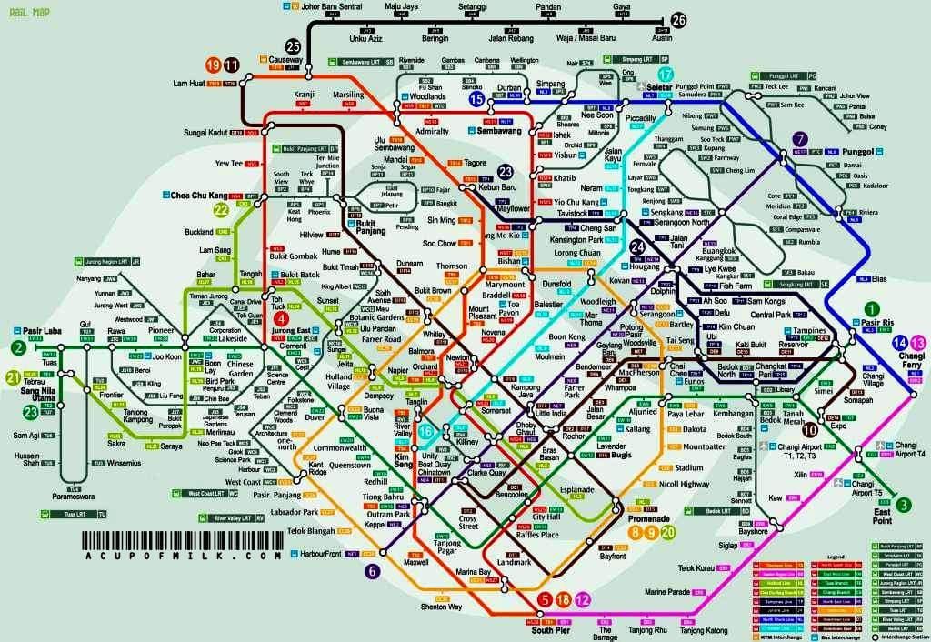 싱가포르 mrt 지도