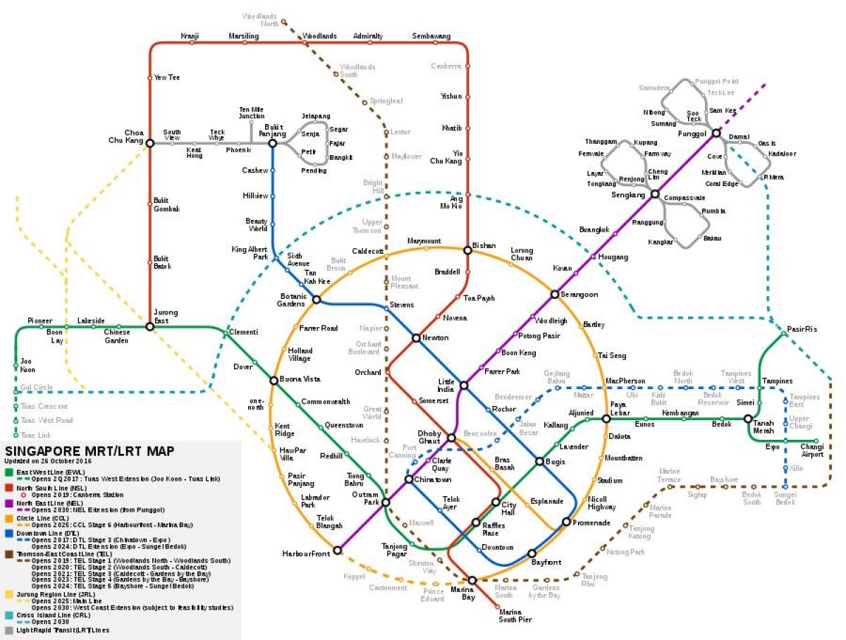 싱가포르 mrt 시스템 맵