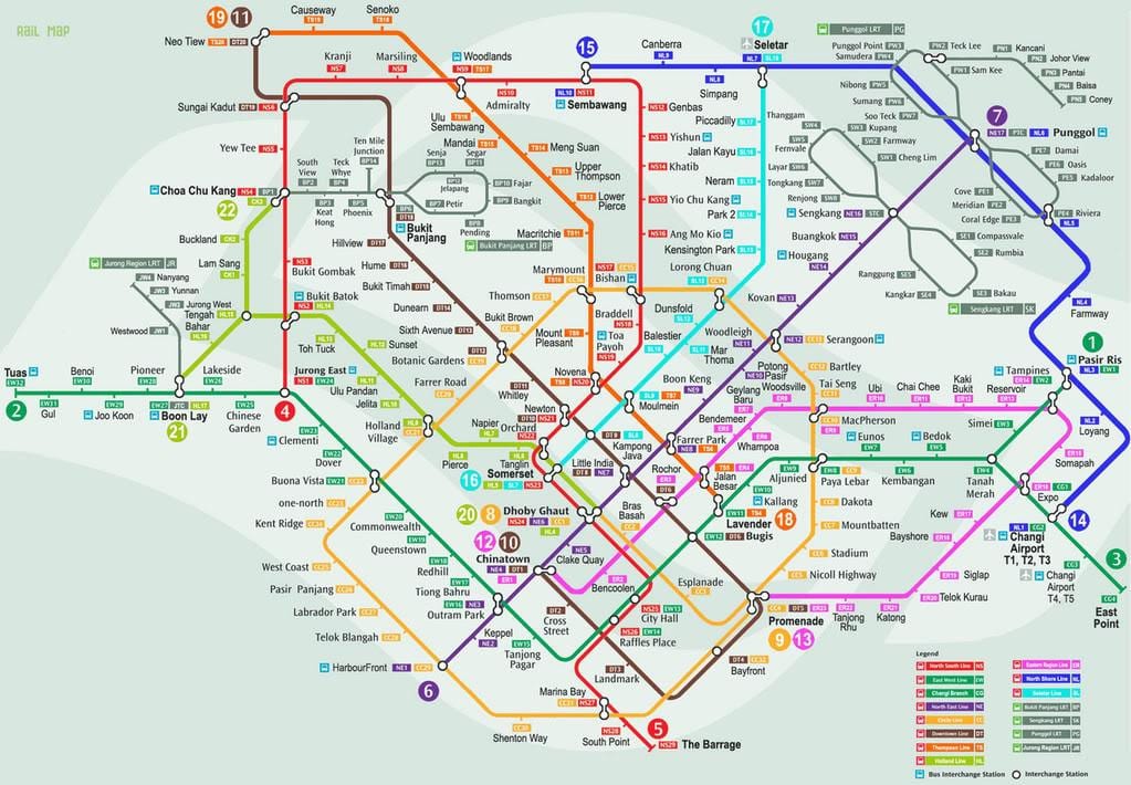 smrt 싱가포르 지도