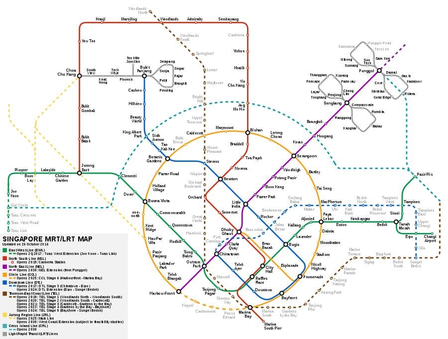 싱가포르 smrt 지도