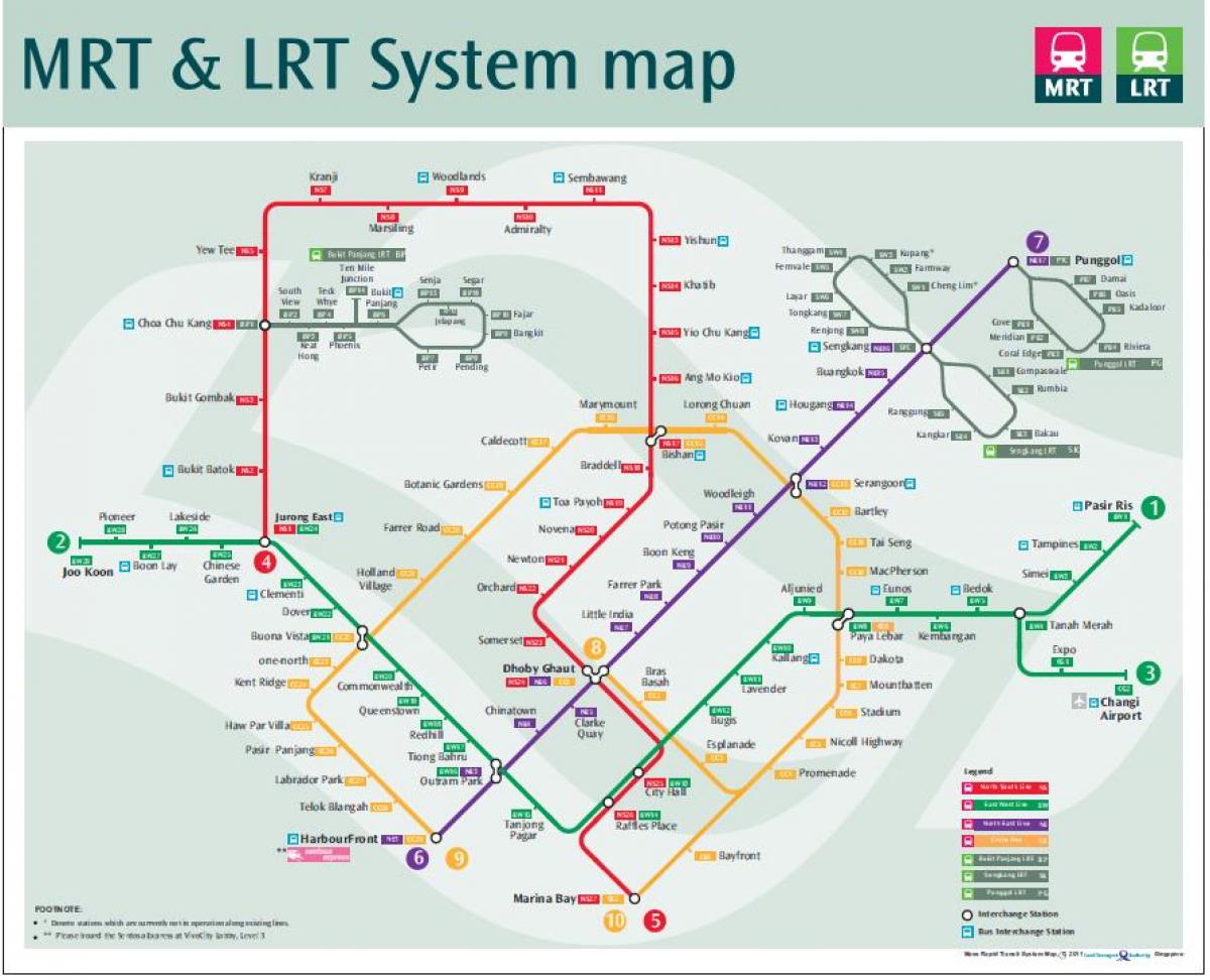 경전철 노선도 싱가포르