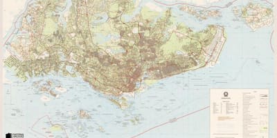 지도 싱가포르의 지형