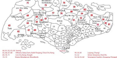 싱가포르 우편 번호 지도